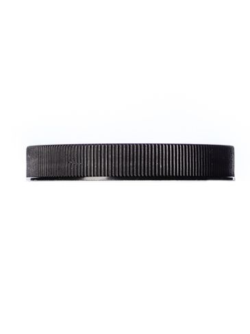 Black PP plastic 70-400 ribbed skirt lid with foam liner