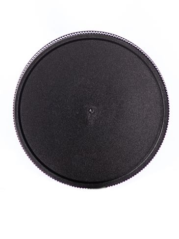 Black PP plastic 70-400 ribbed skirt lid with foam liner