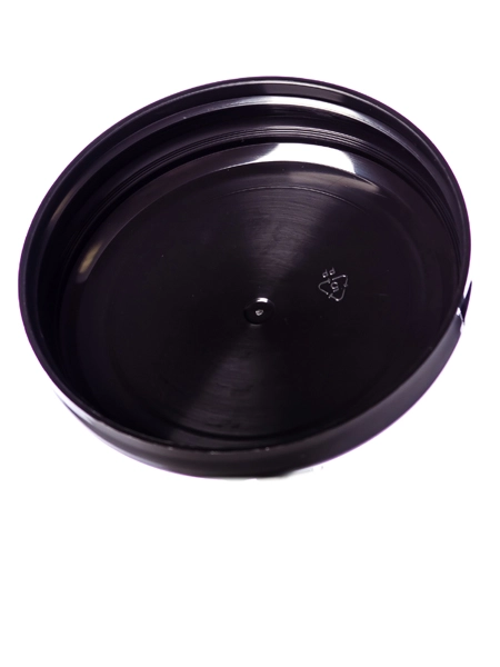 Black PP Plastic 89-400 Unlined Dome Lid – L246BKU