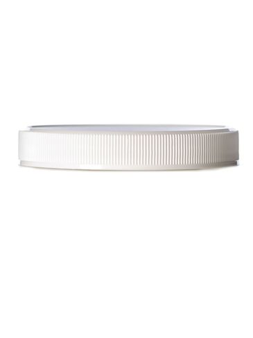 White PP plastic 89-400 ribbed skirt lid with foam liner