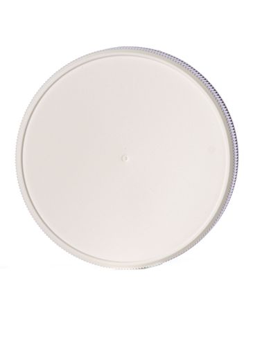 White PP plastic 89-400 ribbed skirt lid with foam liner
