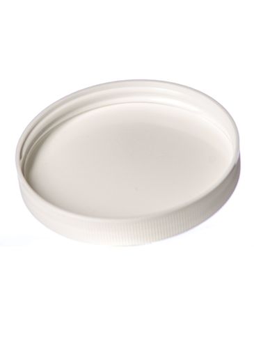 White PP plastic 89-400 ribbed skirt lid with foam liner