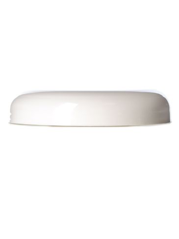 White PP plastic 89-400 dome lid with unprinted pressure sensitive (PS) liner