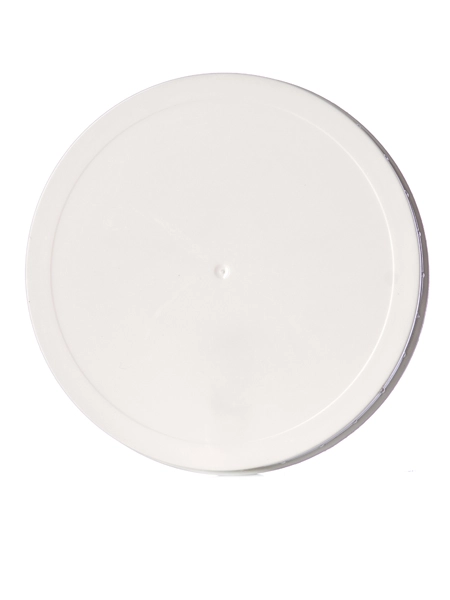 White PP Plastic 110-400 Ribbed Skirt Unlined Lid – L247