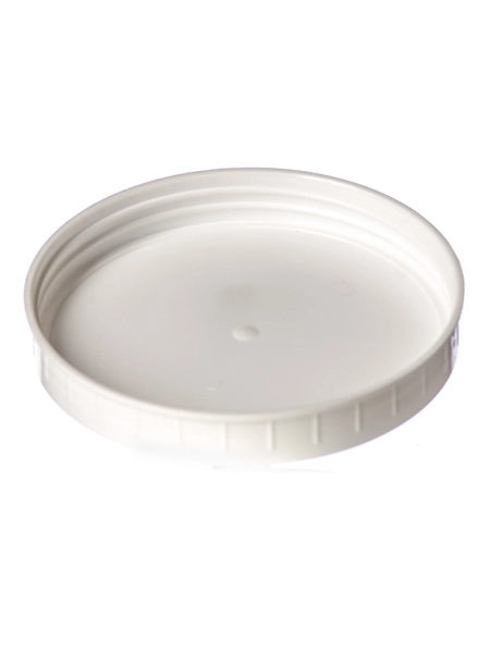 White PP Plastic 110-400 Ribbed Skirt Unlined Lid – L247
