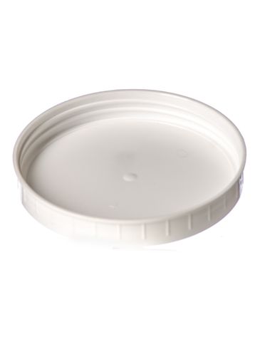 White PP plastic 110-400 ribbed skirt unlined lid