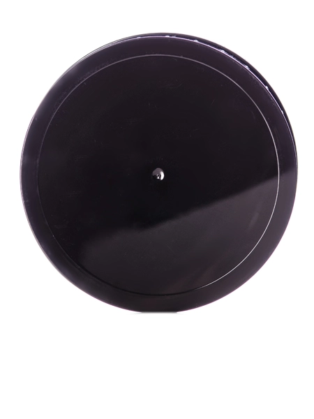 Black PP Plastic 110-400 Ribbed Skirt Unlined Lid – L247BK