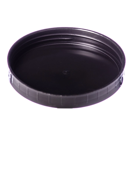 Black PP Plastic 110-400 Ribbed Skirt Unlined Lid – L247BK