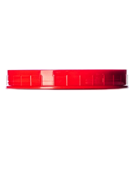 Red PP Plastic 110-400 Ribbed Skirt Unlined Lid – L248