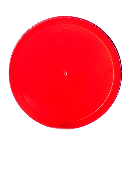 Red PP Plastic 110-400 Ribbed Skirt Unlined Lid – L248