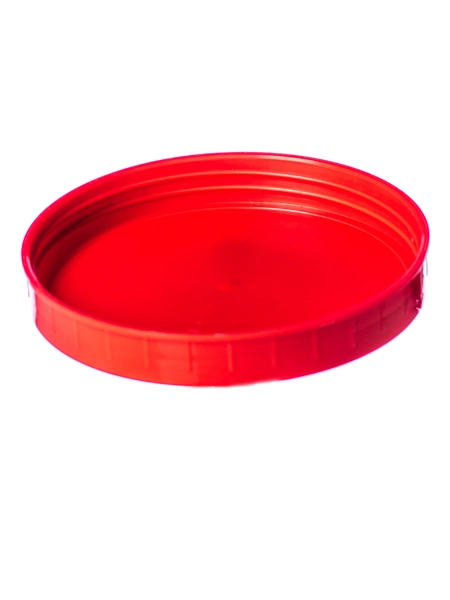 Red PP Plastic 110-400 Ribbed Skirt Unlined Lid – L248