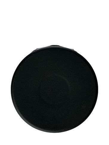 Black PP plastic 38-400 ribbed skirt hinged flip top snap controlled dispensing lid with unprinted pressure sensitive (PS) liner (0.615 inch orifice with silicone dispensing valve)