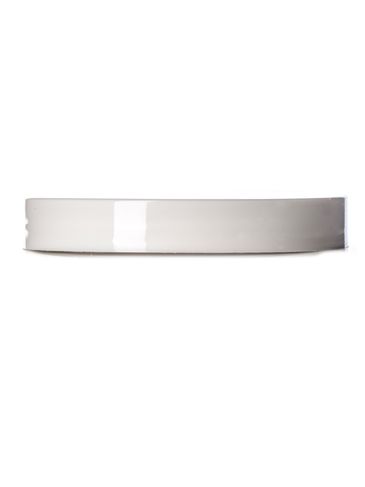 White PP plastic 89-400 smooth skirt lid with printed universal heat induction seal (HIS) liner