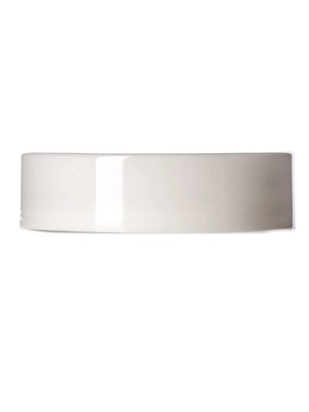 White PP Plastic 89-400 High Smooth Unlined Lid – L252W