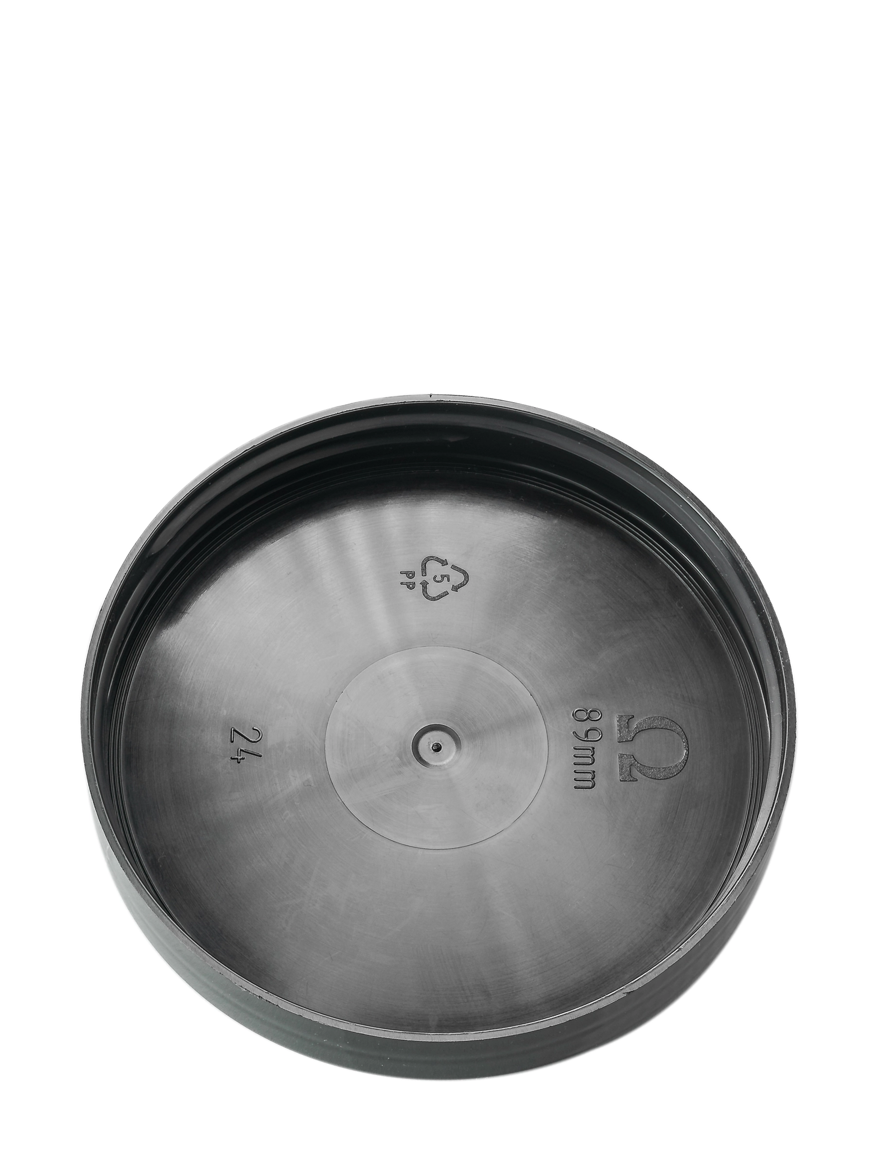 Black PP Plastic 89-400 Smooth Skirt Unlined Lid – L253BK