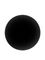 Black PP plastic 89-400 smooth skirt lid with unprinted pressure sensitive (PS) liner