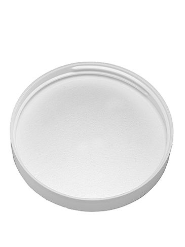 White PP plastic 89-400 smooth skirt lid with foam liner
