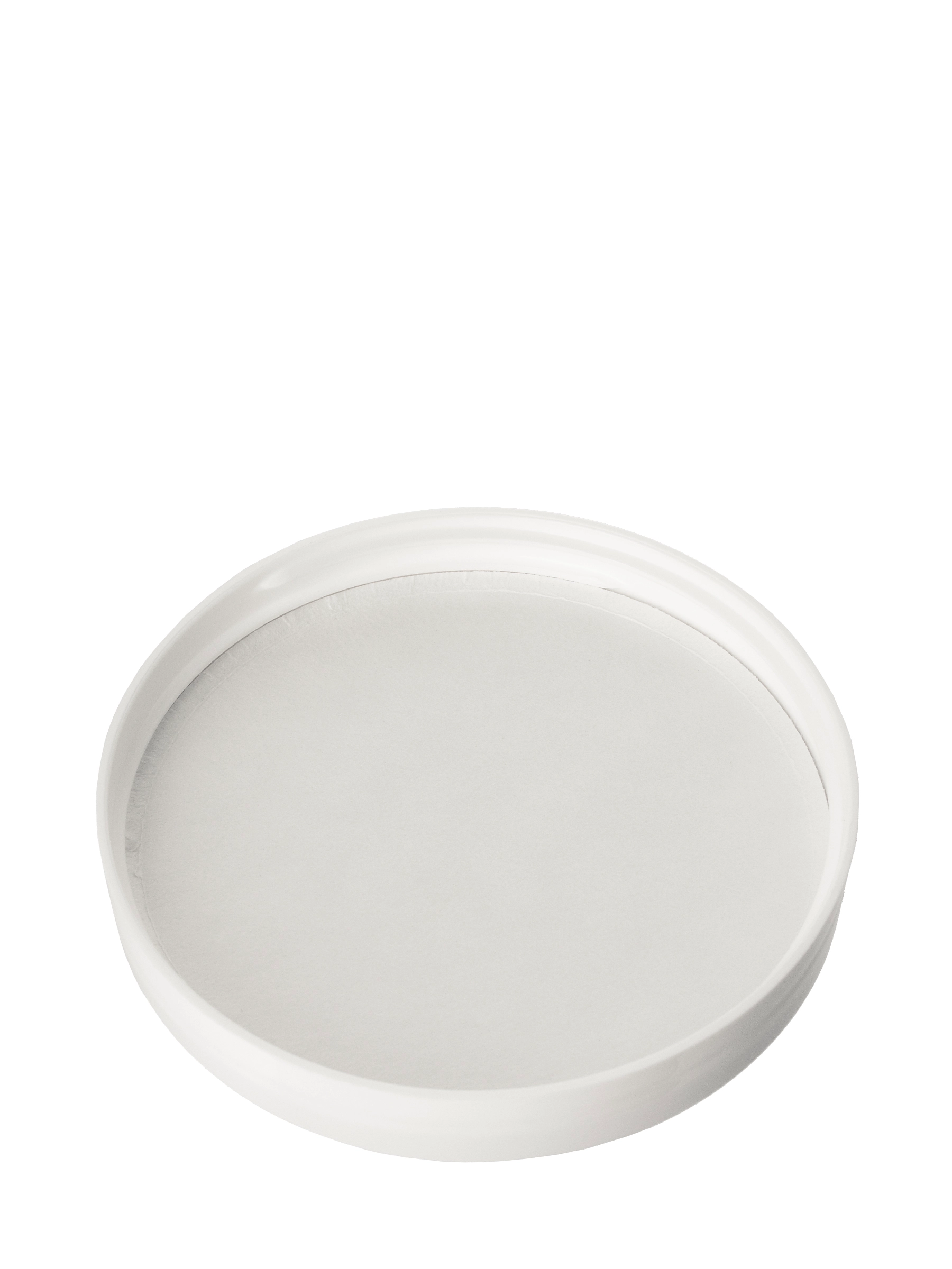 White PP Plastic 89-400 Smooth Skirt Lid – L253WHH34