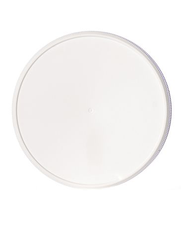 White PP plastic 100-400 ribbed skirt unlined lid