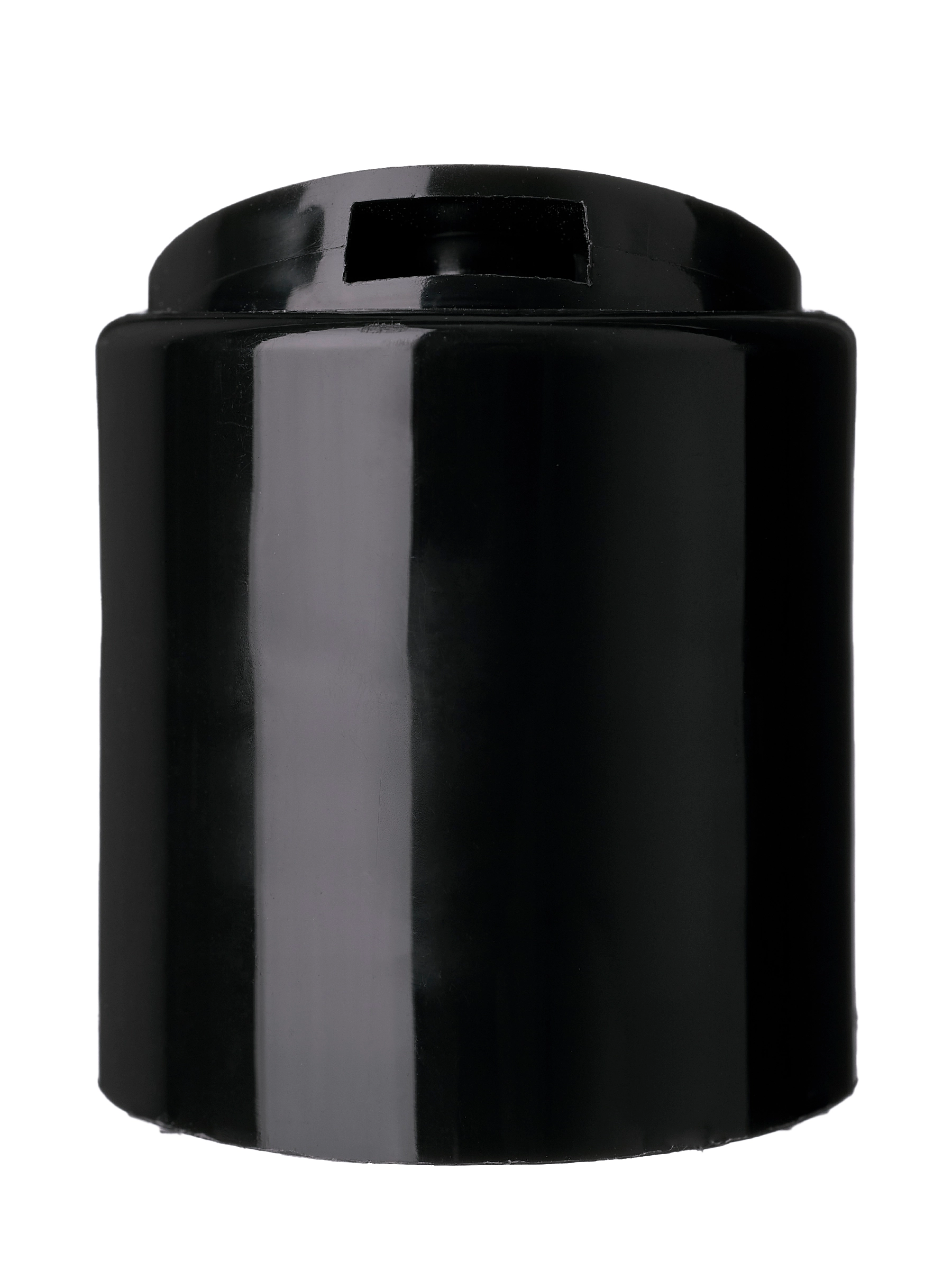 Black PP Plastic 24-410 Smooth Skirt Unlined Disc Top Lid – L2572BK