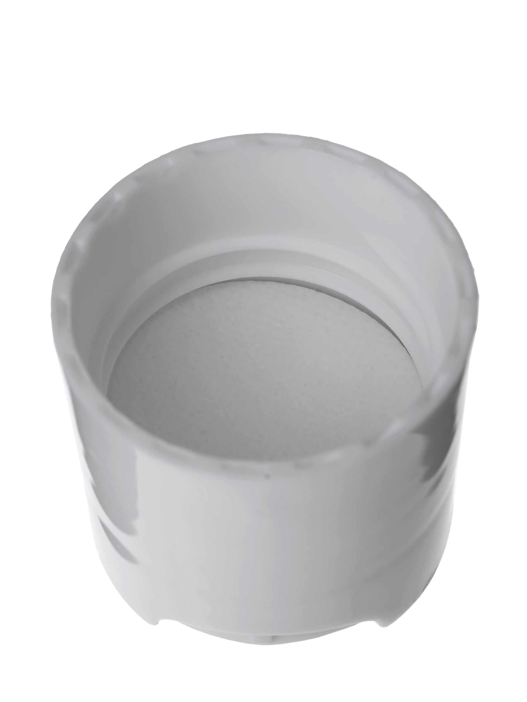 White PP Plastic 24-410 Smooth Skirt Disc Top Lid – L2572WHP4