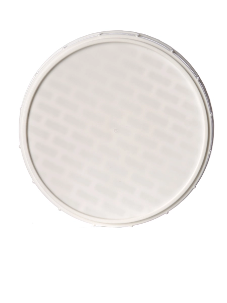 White PP Plastic 120 mm Ribbed Skirt Triple-Thread Lid – L260