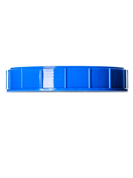 Blue PP Plastic 120 mm Ribbed Skirt Unlined Triple Thread Lid – L261