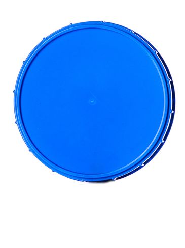 Blue PP plastic 120 mm ribbed skirt unlined triple thread lid