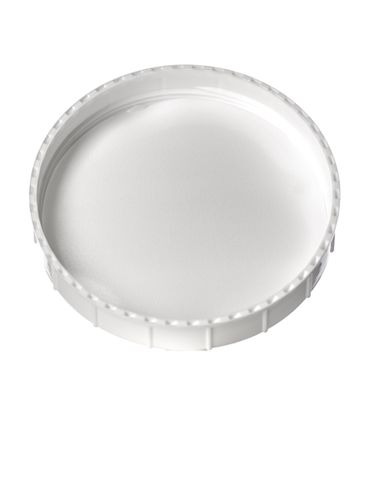 White PP plastic 120 mm triple thread lid with foam liner