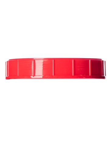 Red PP plastic 120 mm ribbed skirt unlined triple thread lid