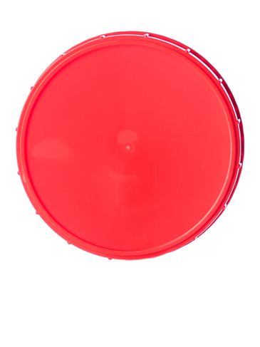 Red PP plastic 120 mm ribbed skirt unlined triple thread lid