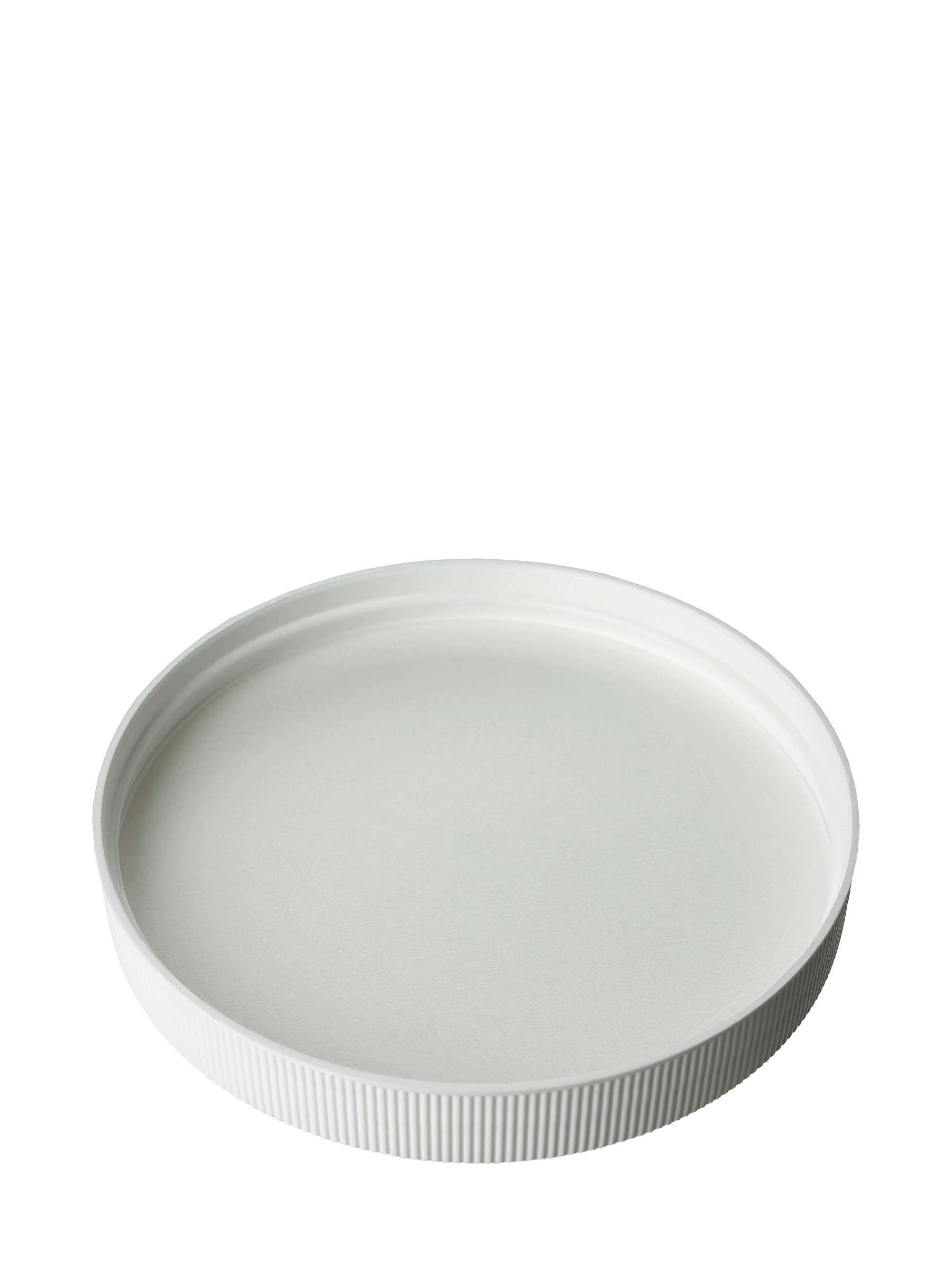 White PP Plastic 110-400 Ribbed Skirt Lid – L269WHP1