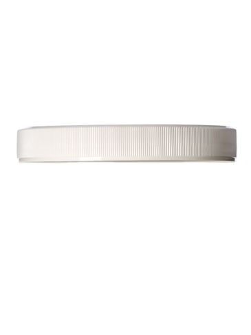 White PP plastic 120-400 ribbed skirt lid with foam liner