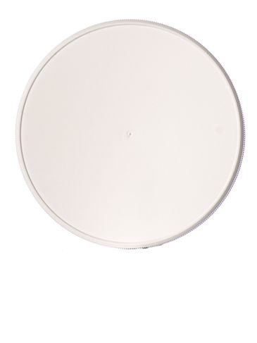 White PP plastic 120-400 ribbed skirt lid with foam liner