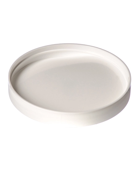 White PP Plastic 120-400 Ribbed Skirt Lid – L270