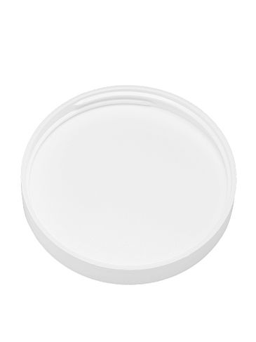 White PP plastic 70-400 smooth skirt lid with unprinted pressure sensitive (PS) liner