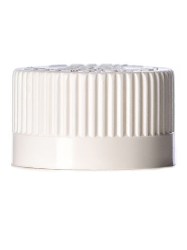 White PP plastic 20-400 child-resistant lid with foam liner