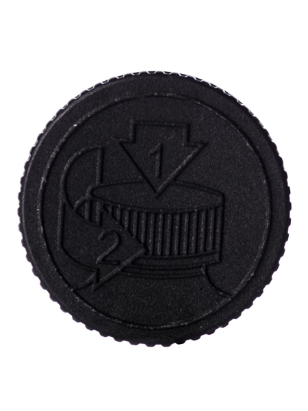 Black PP Plastic 20-400 Child-Resistant Lid – L305B