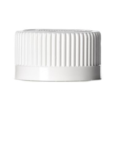 White PP plastic 24-400 child-resistant cap with heat induction seal (HIS) liner (for PET and PVC containers only)