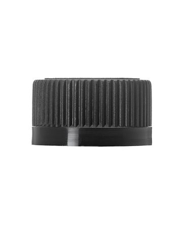 Black PP plastic 24-400 child-resistant cap with 2-piece unprinted heat ...