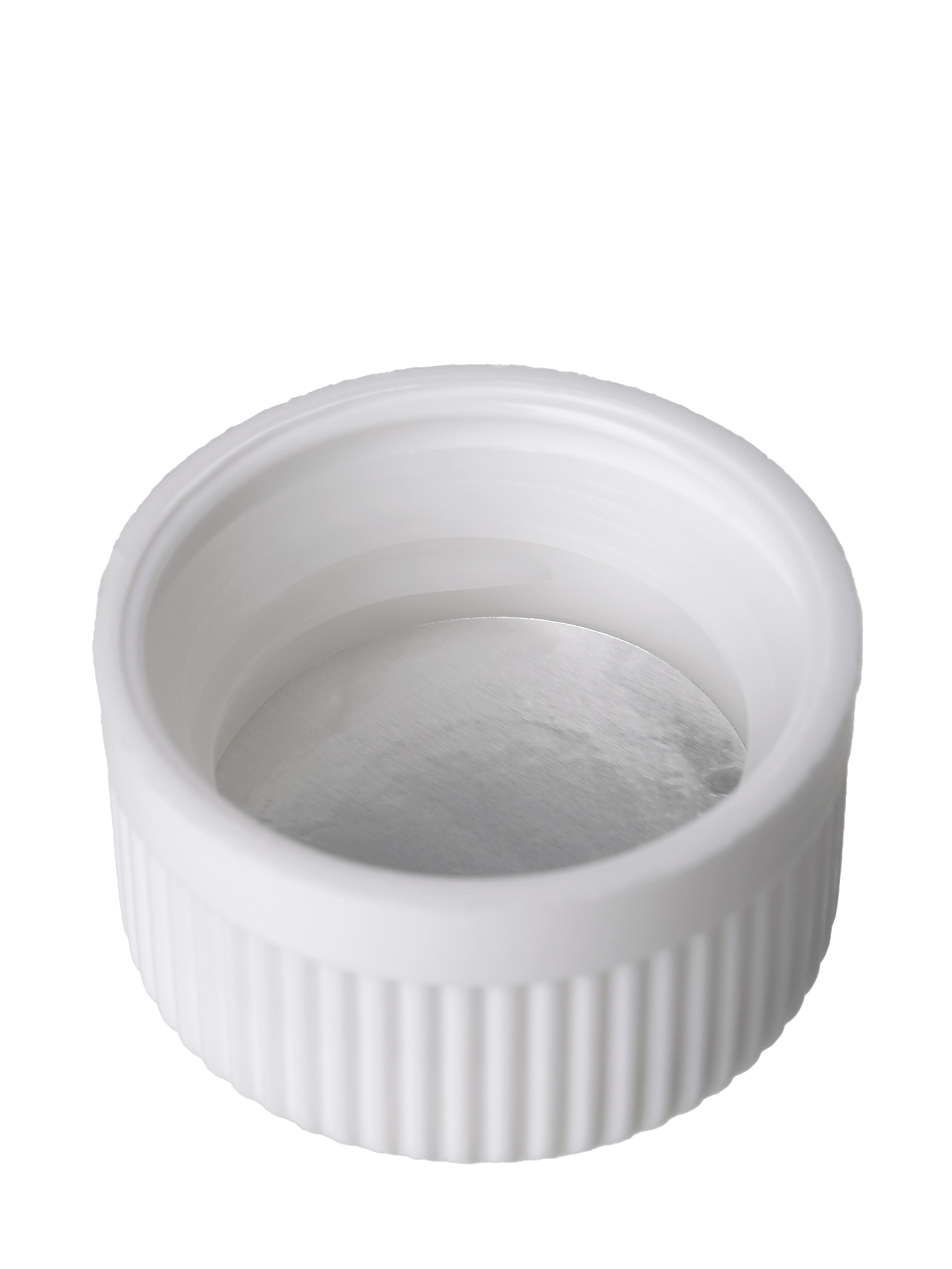 White PP Plastic 24-400 Child-Resistant Pictorial Lid – L306WHH4