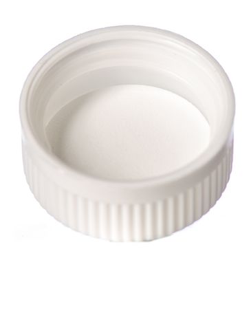 White PP plastic 33-400 child-resistant cap with unprinted pressure sensitive (PS) liner