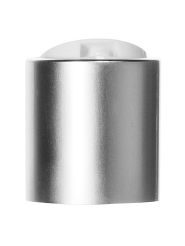 White PP and brushed aluminum shell 20-410 smooth skirt disc top cap