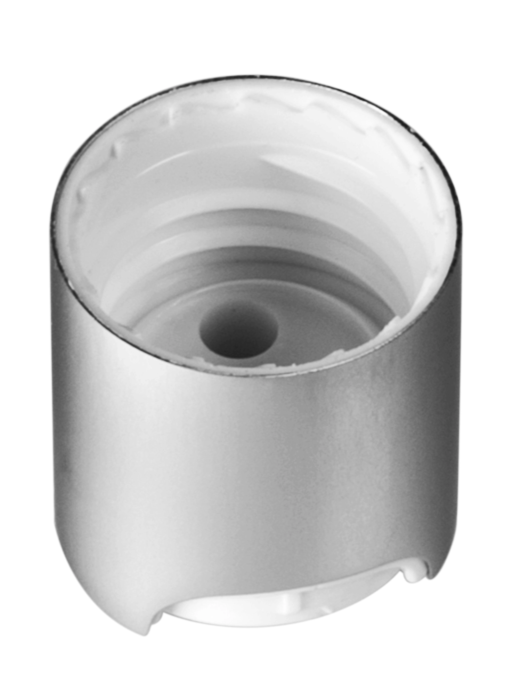 White PP and Brushed Aluminum Shell 20-410 Smooth Skirt Disc Top Cap – L311SL