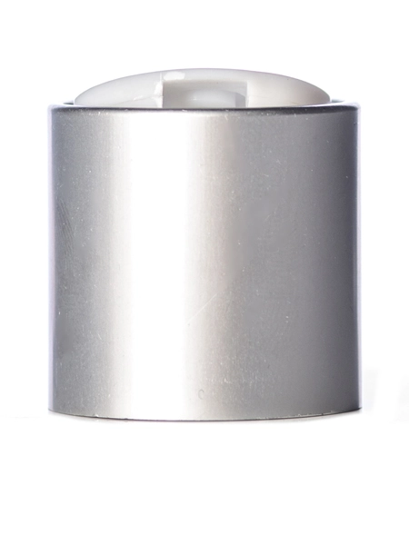 White PP and Brushed Aluminum Shell 24-410 Smooth Skirt Disc Top Cap – L312P