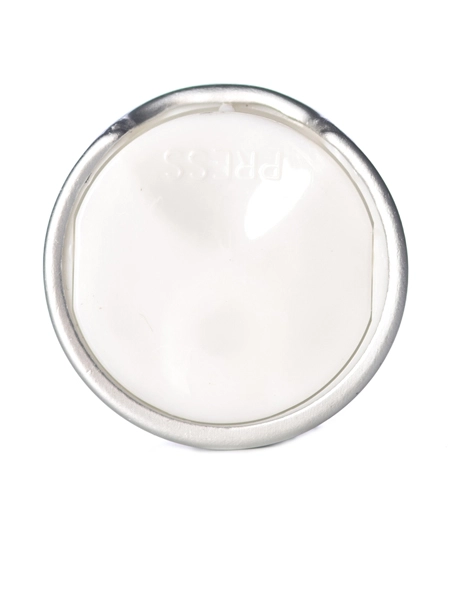 White PP and Brushed Aluminum Shell 24-410 Smooth Skirt Disc Top Cap – L312P