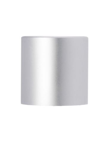 White PP and brushed aluminum shell 24-410 smooth skirt unlined disc top cap (.305 inch orifice)