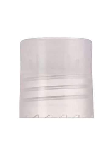 Natural-colored PP plastic 20-410 smooth skirt unlined disc top lid