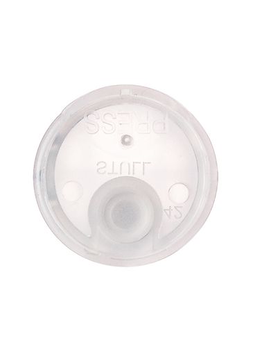 Natural-colored PP plastic 20-410 smooth skirt unlined disc top lid