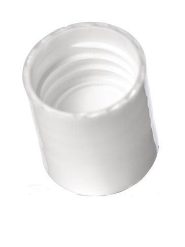 White PP plastic 20-410 smooth skirt unlined disc top lid (0.27 orifice)